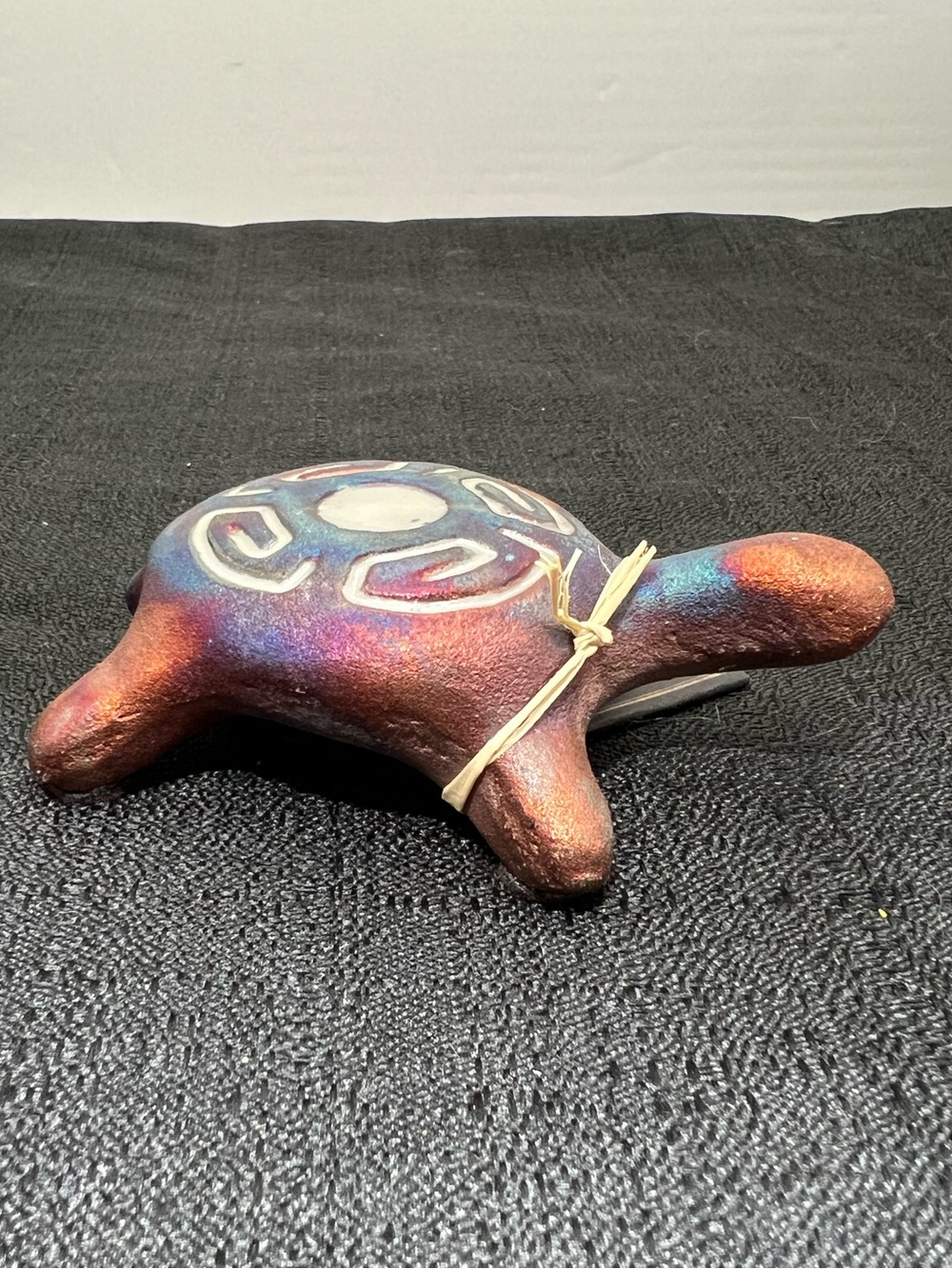 Raku Potteryworks Iridescent Turtle Prosperity Figurine Jeremy Diller